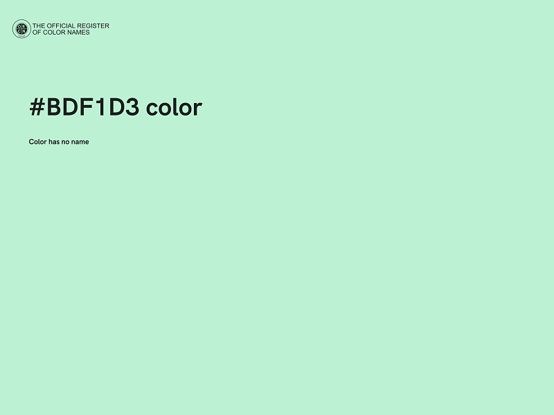 #BDF1D3 color image