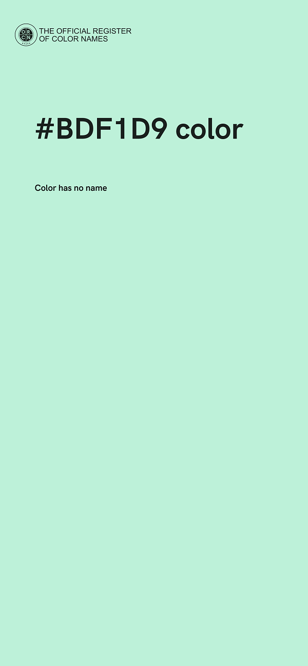 #BDF1D9 color image