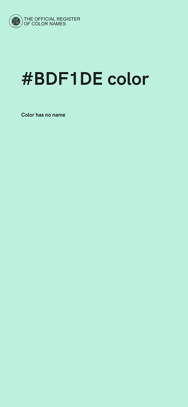 #BDF1DE color image