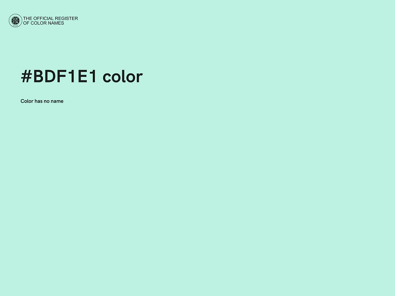 #BDF1E1 color image