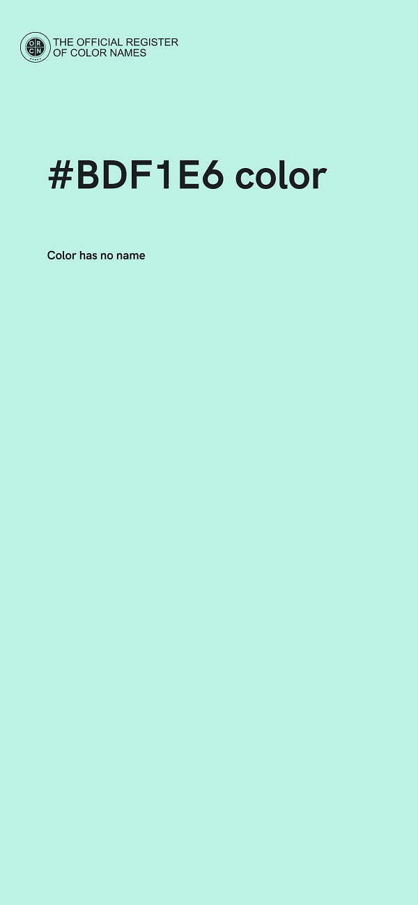 #BDF1E6 color image