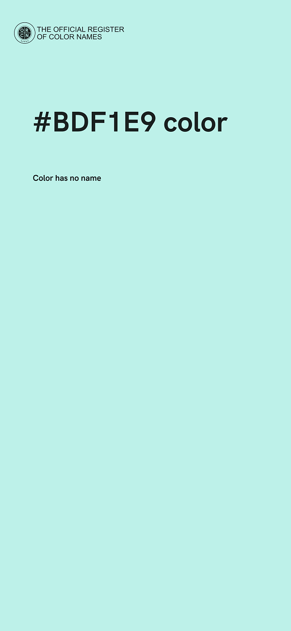 #BDF1E9 color image