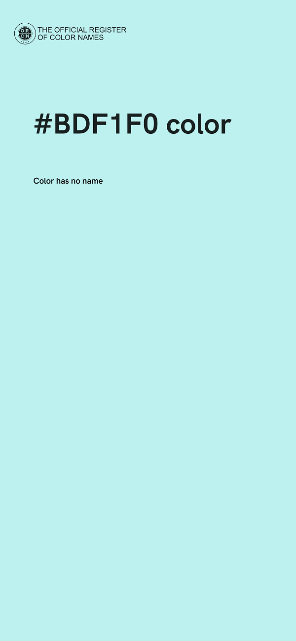 #BDF1F0 color image