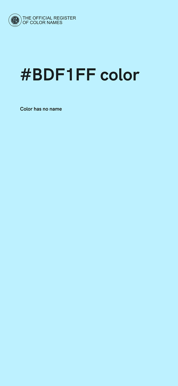 #BDF1FF color image