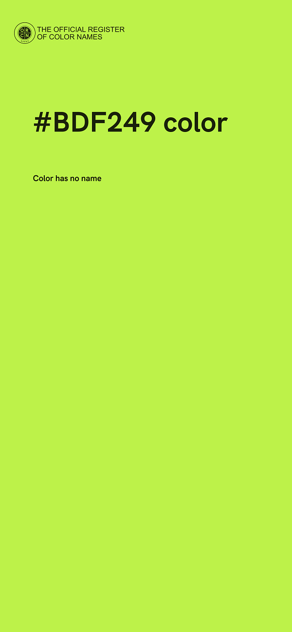 #BDF249 color image