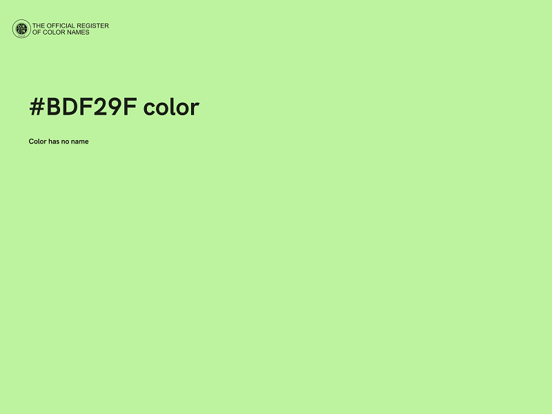 #BDF29F color image