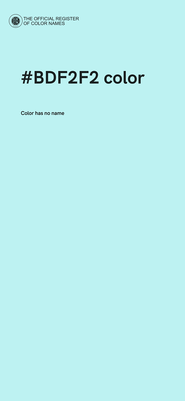 #BDF2F2 color image