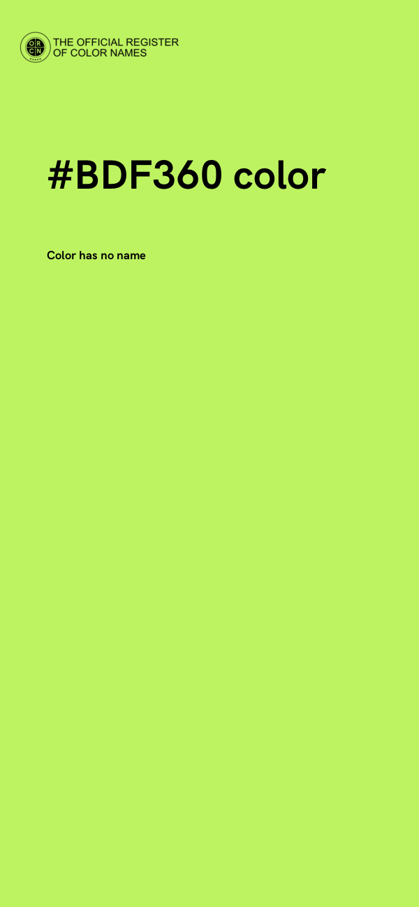 #BDF360 color image