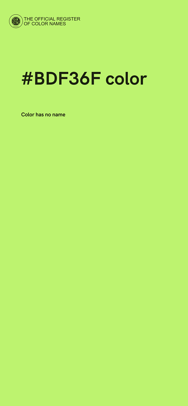#BDF36F color image