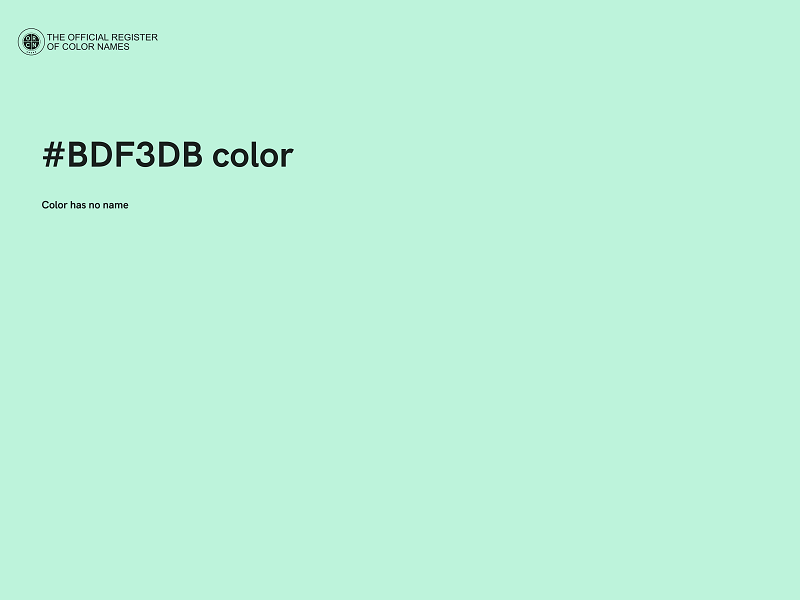 #BDF3DB color image