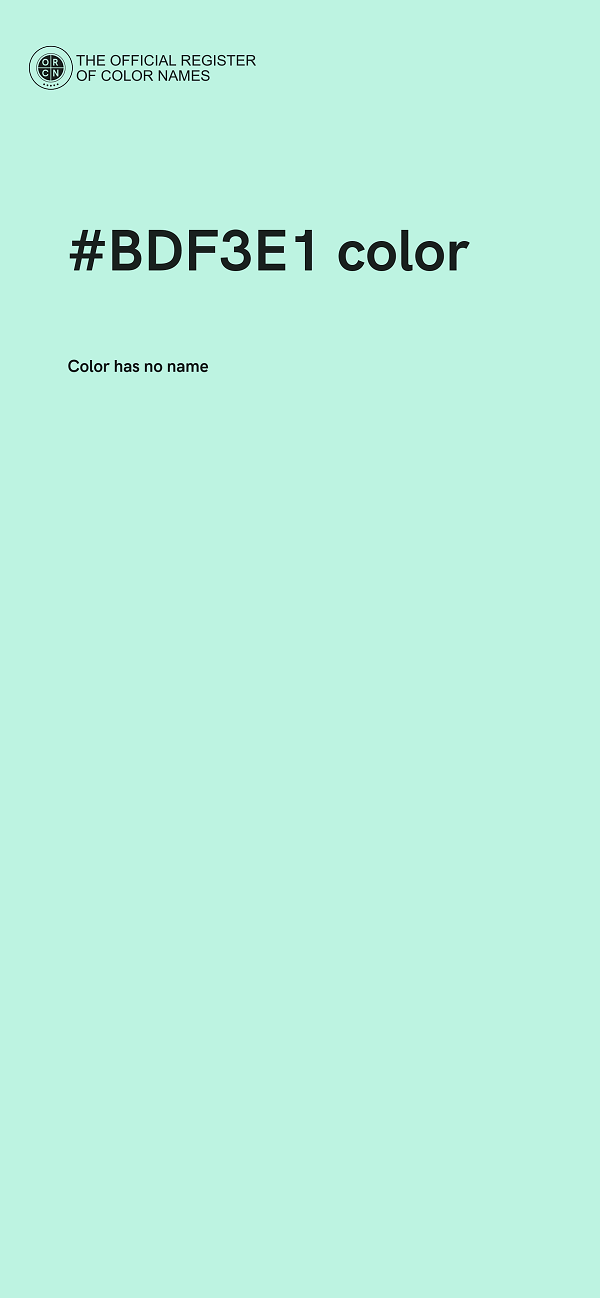 #BDF3E1 color image