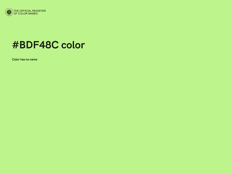 #BDF48C color image