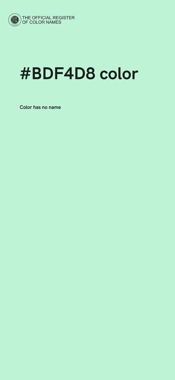 #BDF4D8 color image