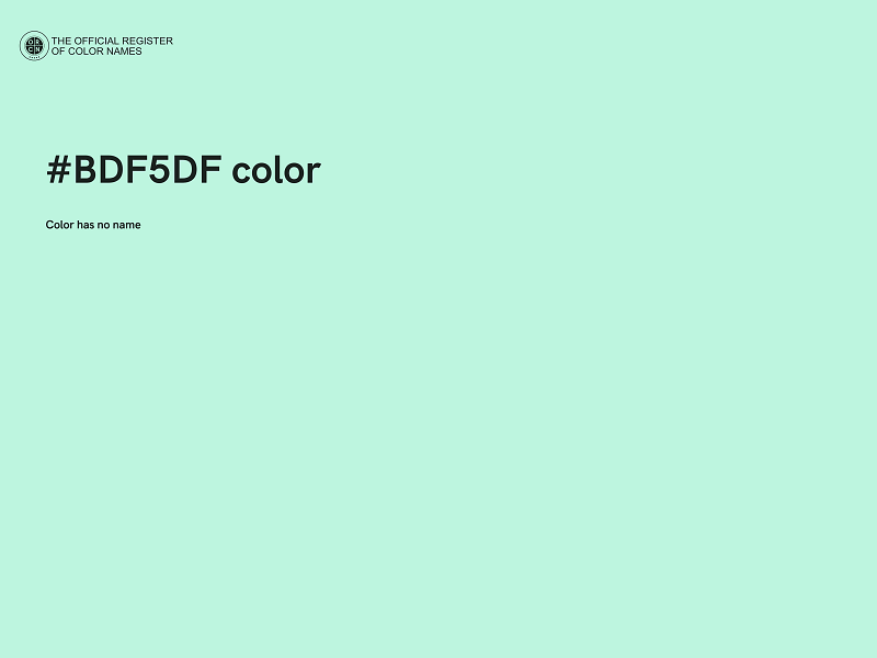 #BDF5DF color image