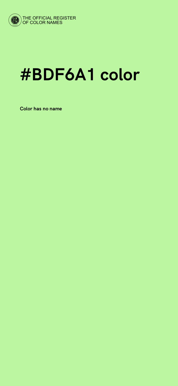 #BDF6A1 color image