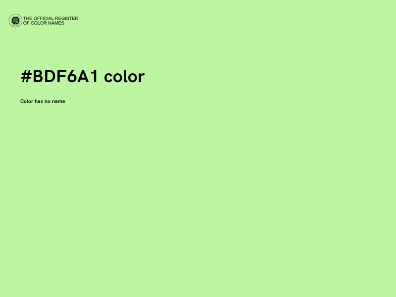 #BDF6A1 color image