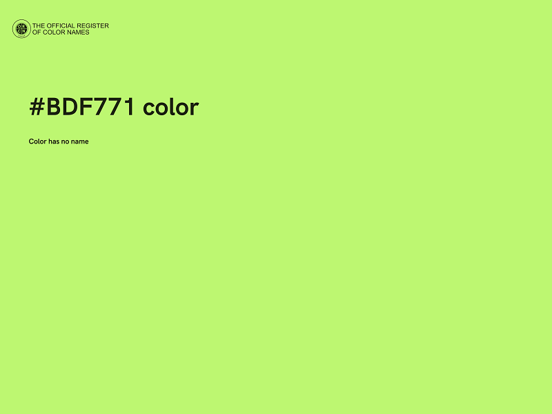 #BDF771 color image