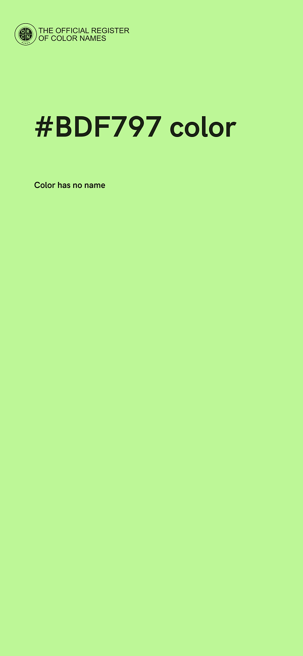 #BDF797 color image