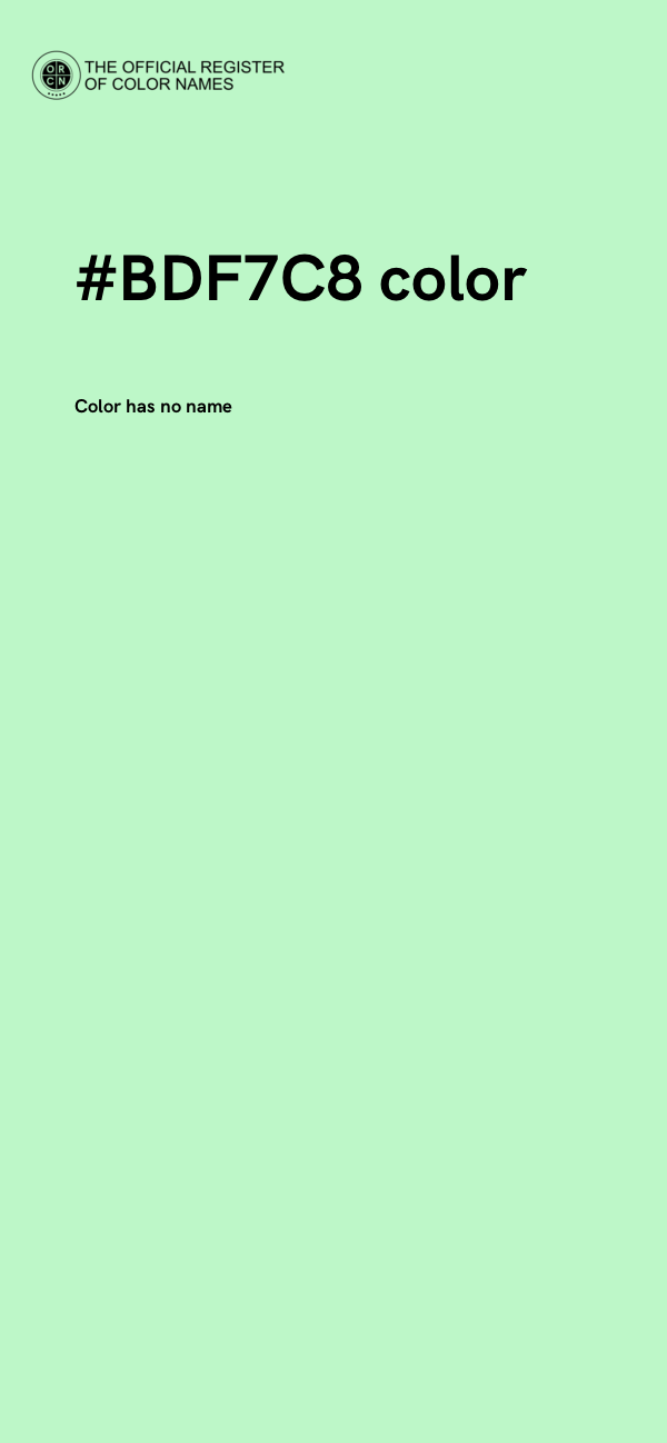 #BDF7C8 color image