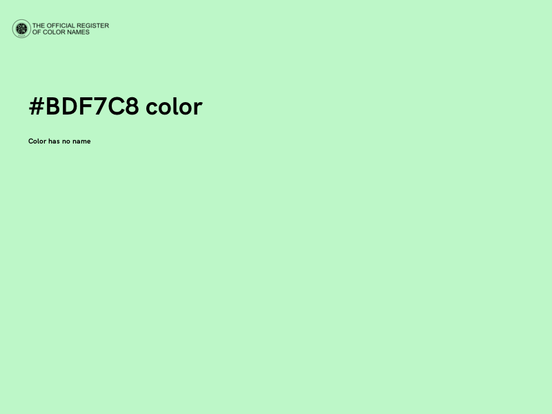 #BDF7C8 color image