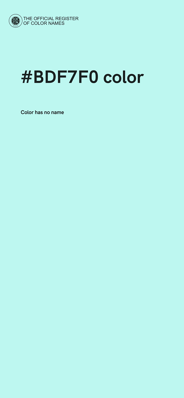 #BDF7F0 color image