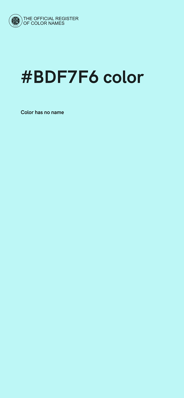 #BDF7F6 color image