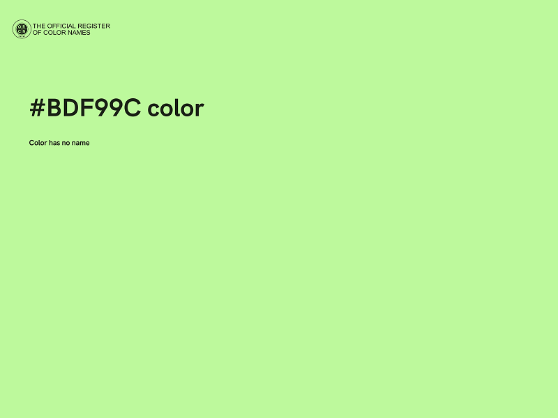 #BDF99C color image