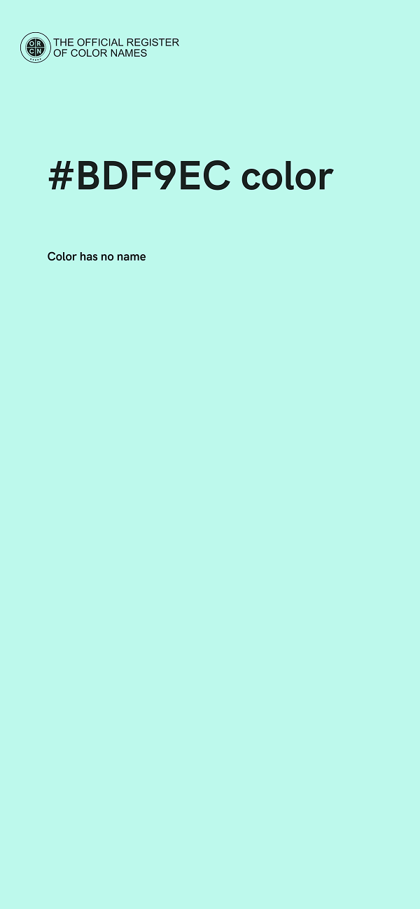 #BDF9EC color image