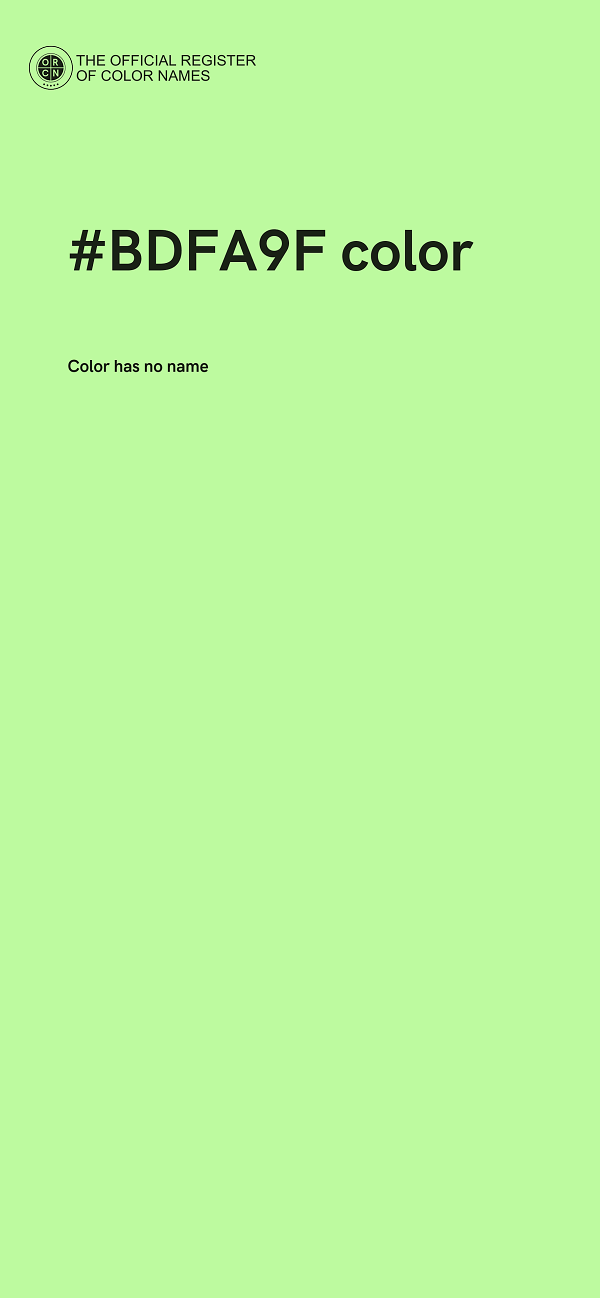 #BDFA9F color image