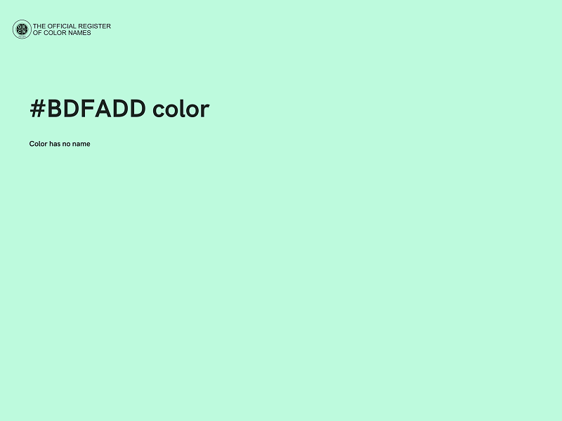 #BDFADD color image