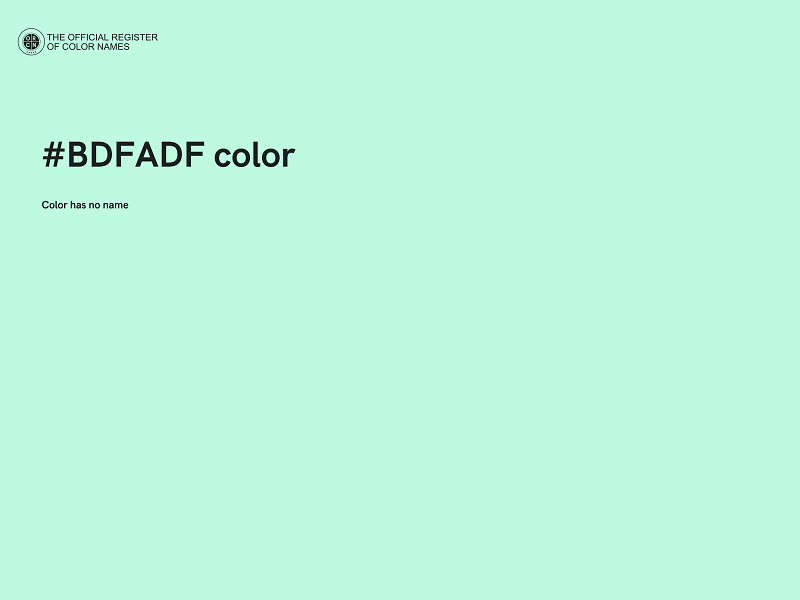 #BDFADF color image