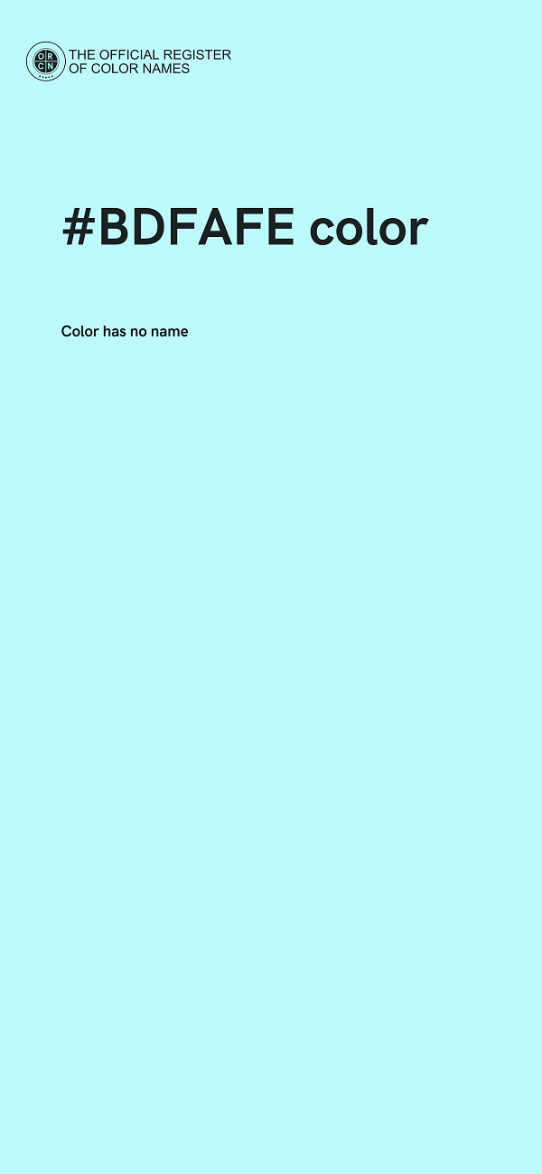 #BDFAFE color image