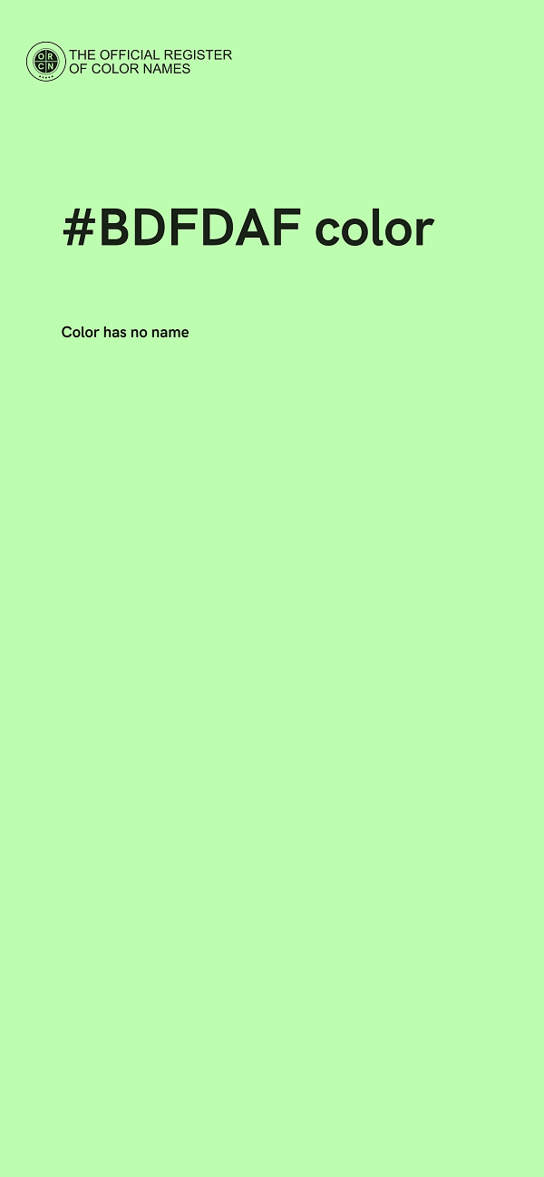 #BDFDAF color image