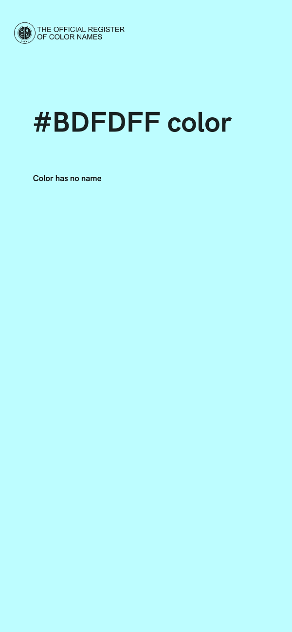 #BDFDFF color image