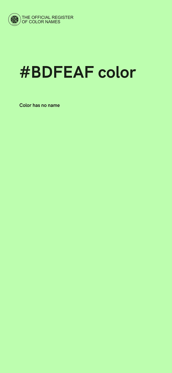 #BDFEAF color image