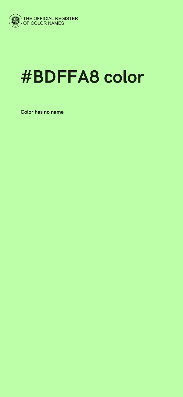 #BDFFA8 color image