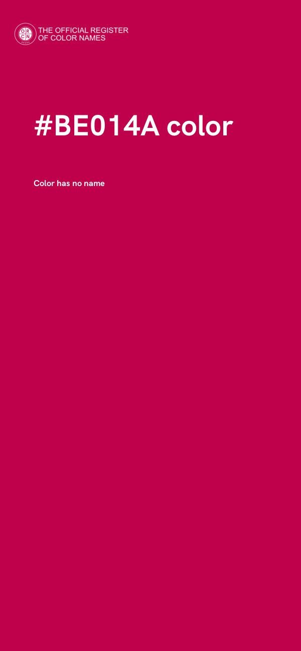 #BE014A color image