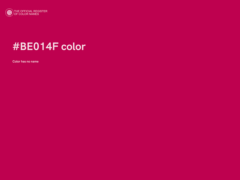 #BE014F color image