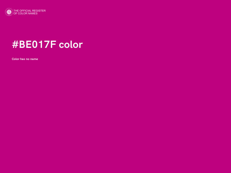 #BE017F color image