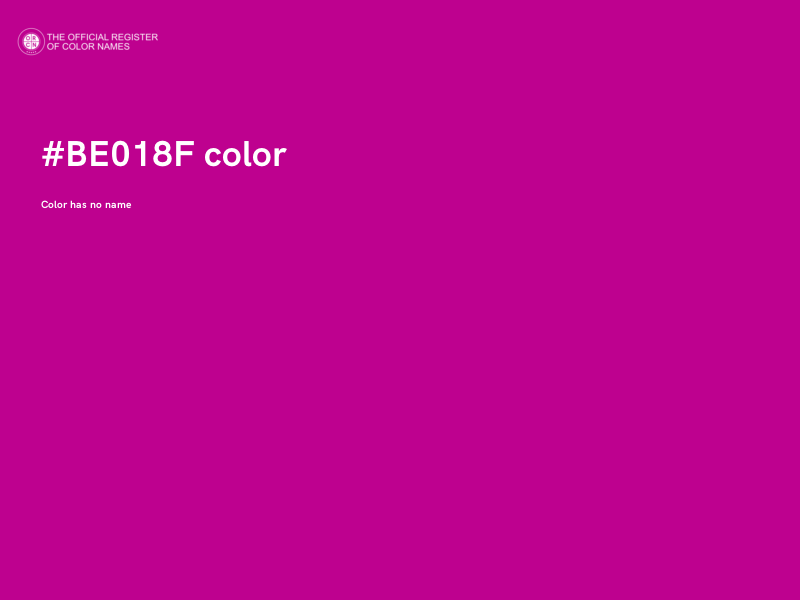 #BE018F color image