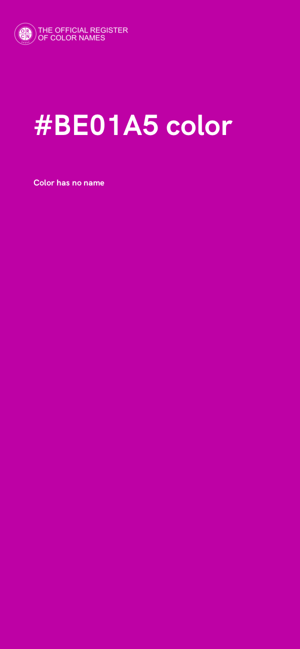 #BE01A5 color image