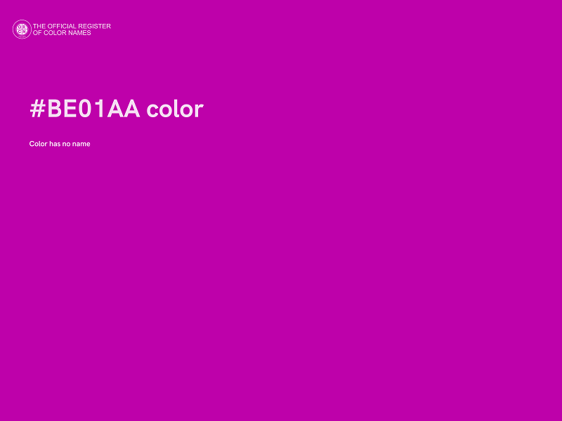 #BE01AA color image