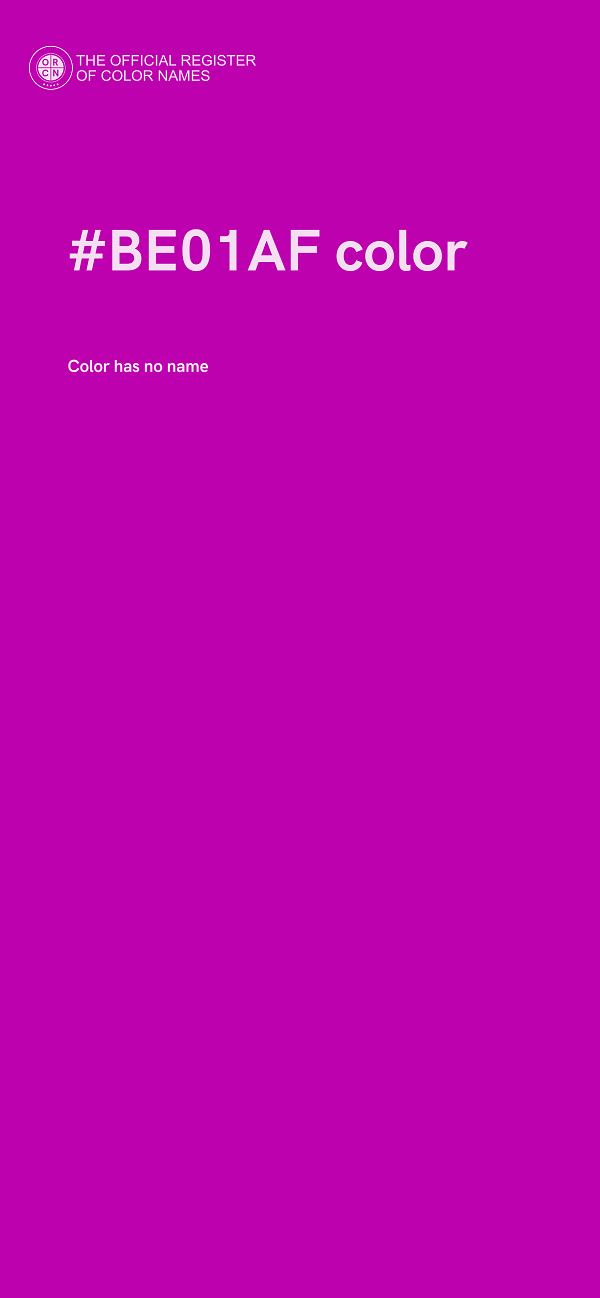 #BE01AF color image