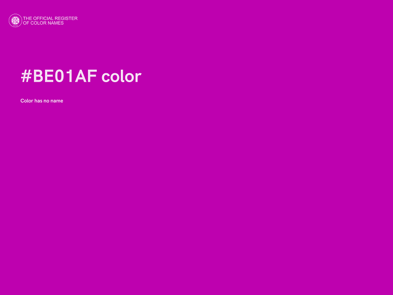 #BE01AF color image