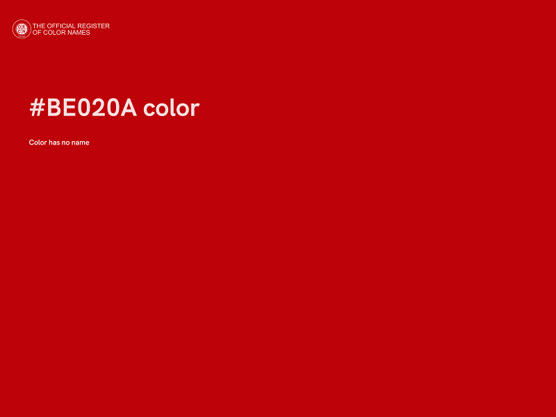 #BE020A color image