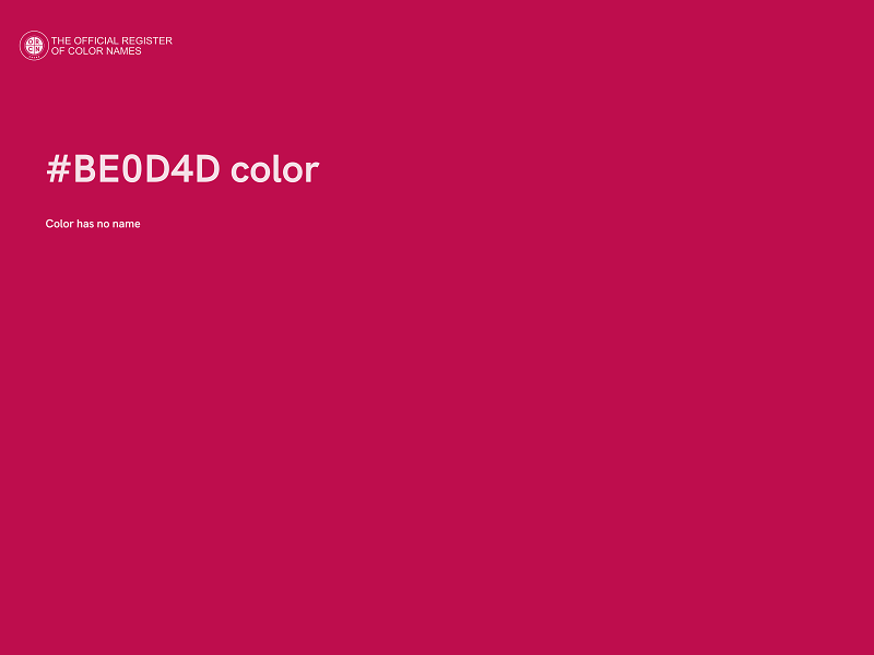 #BE0D4D color image