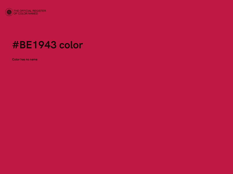 #BE1943 color image