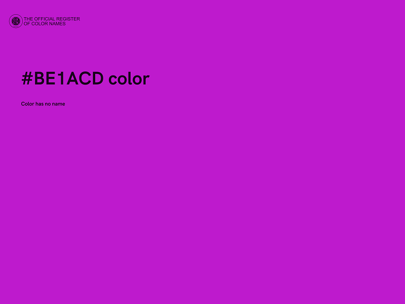 #BE1ACD color image