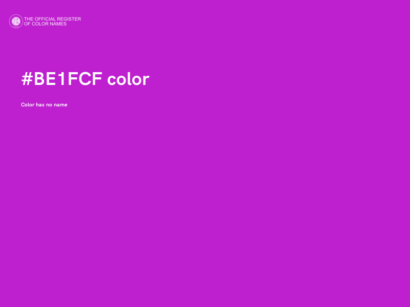 #BE1FCF color image
