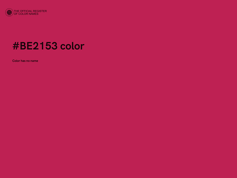 #BE2153 color image